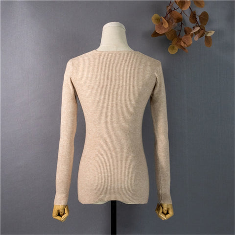 Pullover V-Neck Minimalist Bottoming Pink Tops Multi Colors