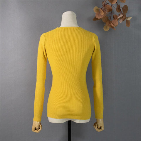 Pullover V-Neck Minimalist Bottoming Pink Tops Multi Colors