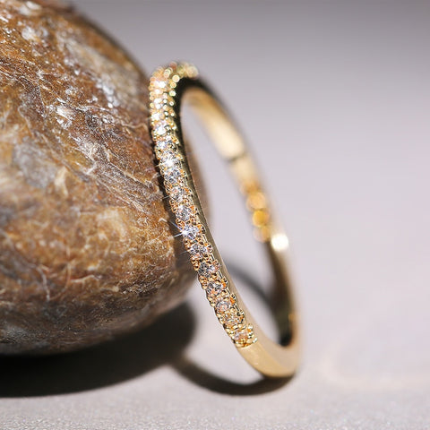 Minimalist Thin Rings Cubic Zircon Jewelry