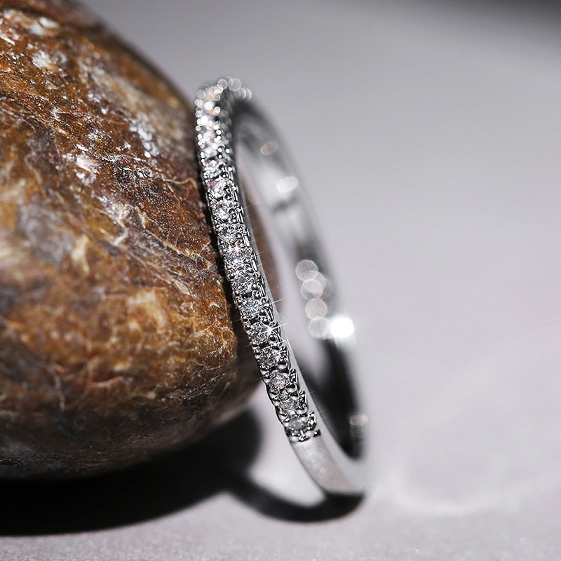 Minimalist Thin Rings Cubic Zircon Jewelry