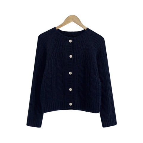 Knitwear Knitted Button Cardigans Short Minimalist Vintage Elegant Ladies Tops