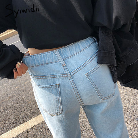 Elastic Waist Jeans Denim Harem Pants Casual Female