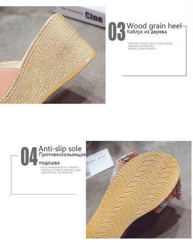Platform Wedge Slippers Clog Riband Butterfly-knot Sandals Girls Flip Flop Slides