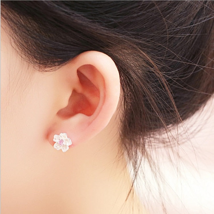 Jewelry Sterling Silver Earrings  Ear Studs Simple