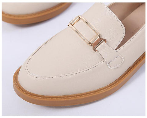 fashion women's shoes retro loafer small leather