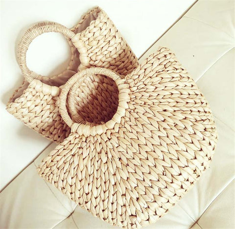 Multi-styles Straw Bags Handmade Woven Beach  Bohemia