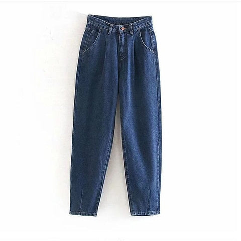 Khaki Female Cargo Pants High Waist Harem Loose Jeans Plus Size
