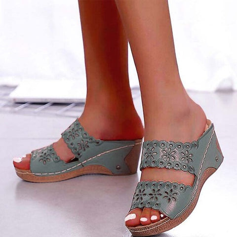 Slip On Fashion Gladiator Sandals Thick Bottom Footwear Flat Female Plus Size