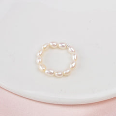 Mini Small Natural Freshwater Pearl Couple Rings