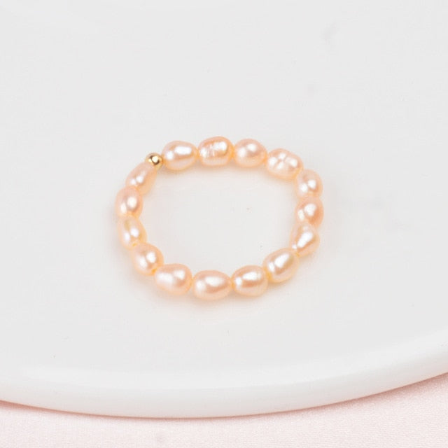 Mini Small Natural Freshwater Pearl Couple Rings