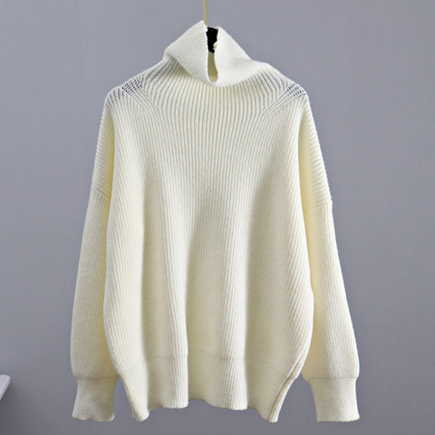 Sweater Women Turtleneck Pullovers Top Solid Lady Jumper Oversized
