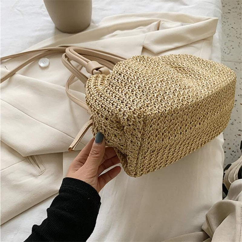 Straw Woven Cloud Crossbody Bag