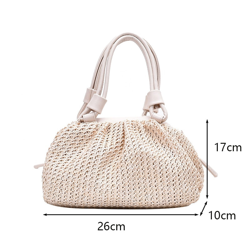 Straw Woven Cloud Crossbody Bag