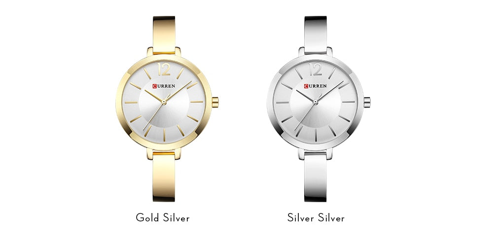 Fashion Gold Women Watches Stainless Steel Ultra thin Quartz Watch
