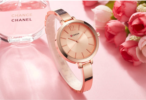 Fashion Gold Women Watches Stainless Steel Ultra thin Quartz Watch