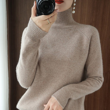 Turtleneck sweater  jumpers  knit  long sleeve thick loose pullover