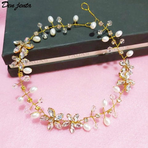 Silver Color Headbands Hair Jewelry Pearl Crystal Hair Accessories