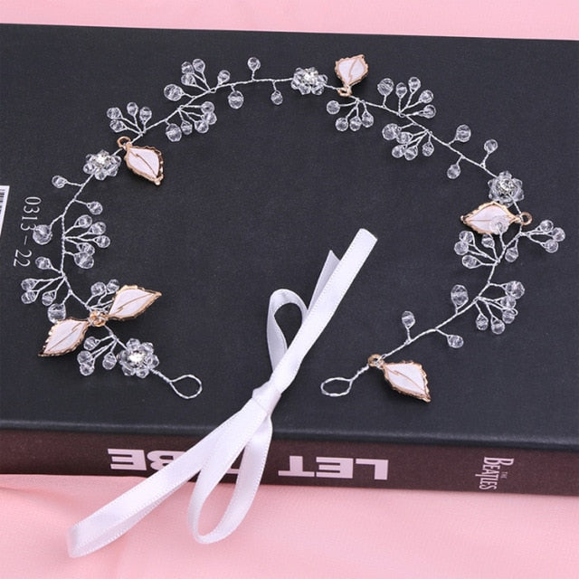 Silver Color Headbands Hair Jewelry Pearl Crystal Hair Accessories