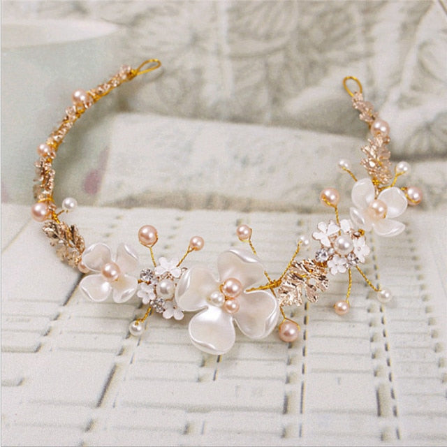 Silver Color Headbands Hair Jewelry Pearl Crystal Hair Accessories