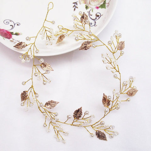 Silver Color Headbands Hair Jewelry Pearl Crystal Hair Accessories