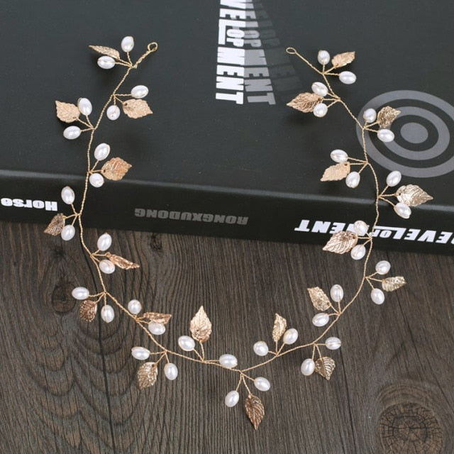 Silver Color Headbands Hair Jewelry Pearl Crystal Hair Accessories