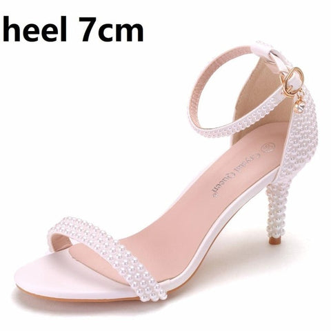 Crystal Queen Bride Wedding Shoes Fashion White Shoes Ankle Strap