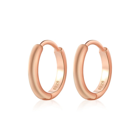 Vintage Glossy Geometry Round Circle 925 Sterling Silver Earrings