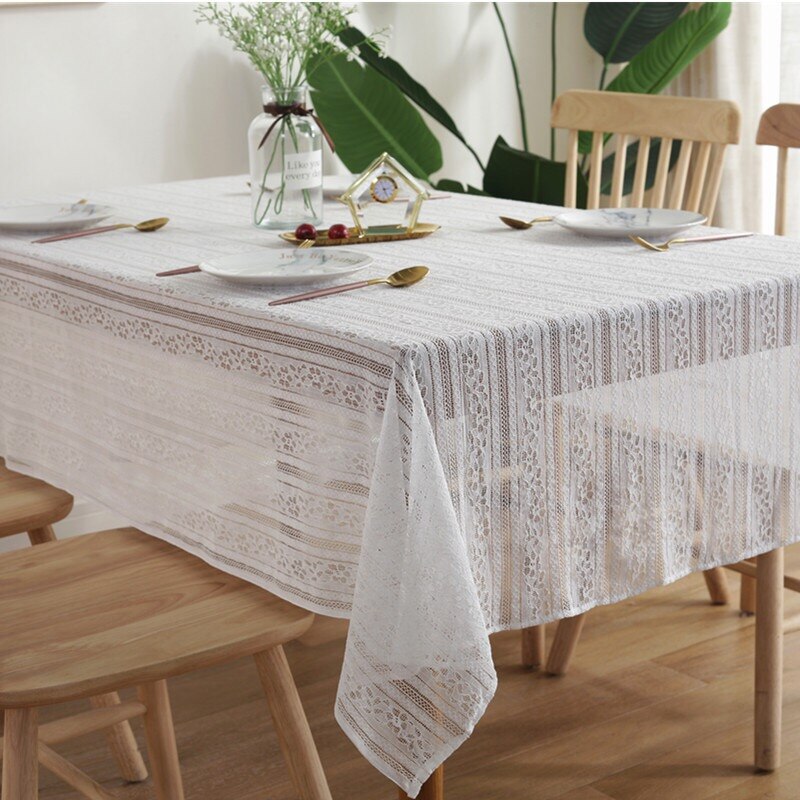 Crocheted Tablecloth White Lace table cover Home Hotel Textile Décor