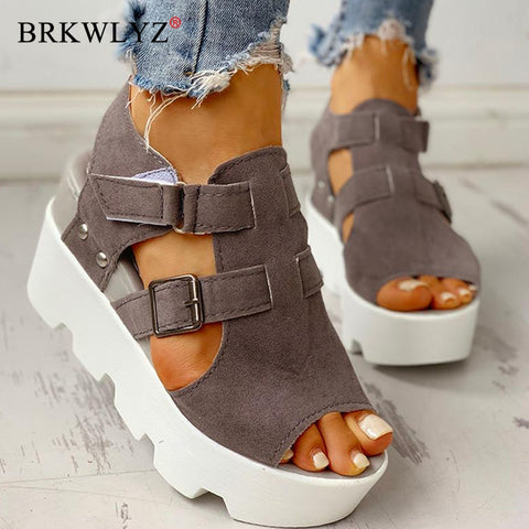 2Platform Wedge High Heels Casual Comfortable Light Leisure Shoes