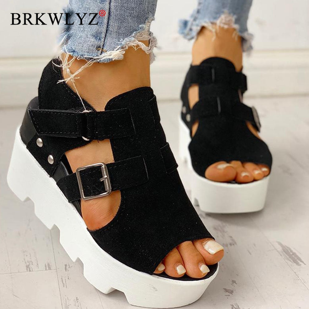 2Platform Wedge High Heels Casual Comfortable Light Leisure Shoes ...