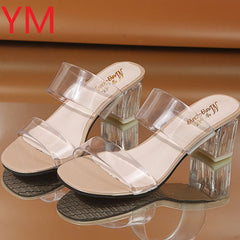 Clear Heels Slippers Women Sandals Summer Shoes