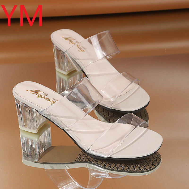 Clear Heels Slippers Women Sandals Summer Shoes