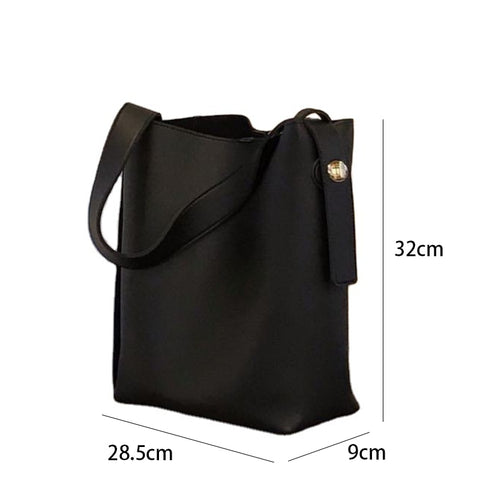 Casual Shoulder Bags PU Leather Bucket Crossbody Bags