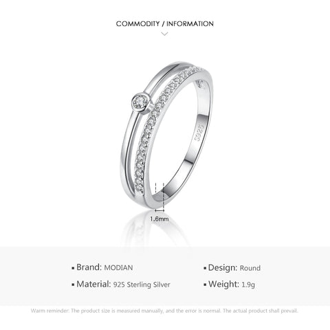 Line Fashion Clear CZ Rings Accessories Gift