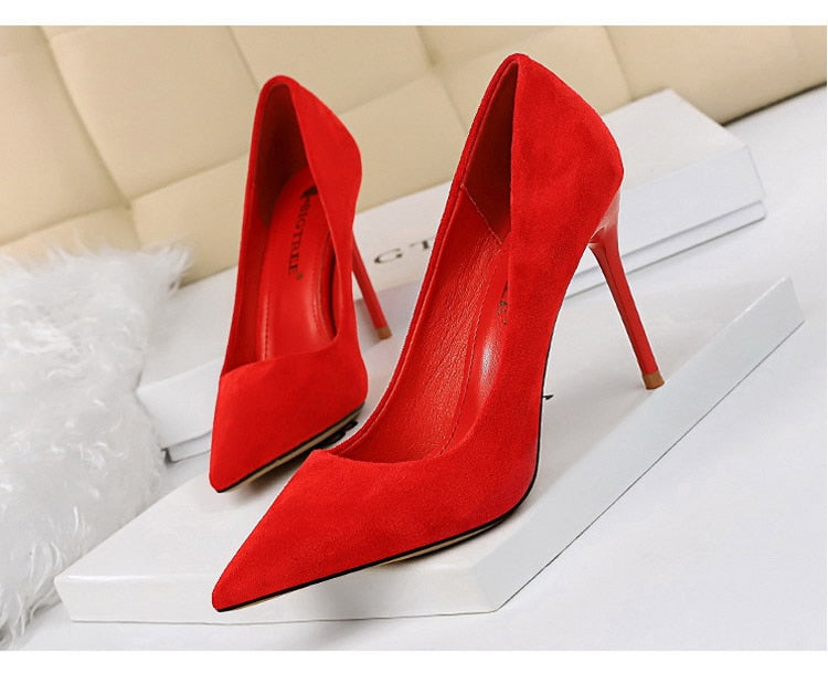 Pumps Suede High Heels Shoes Fashion Office Shoes Stiletto Party Shoes