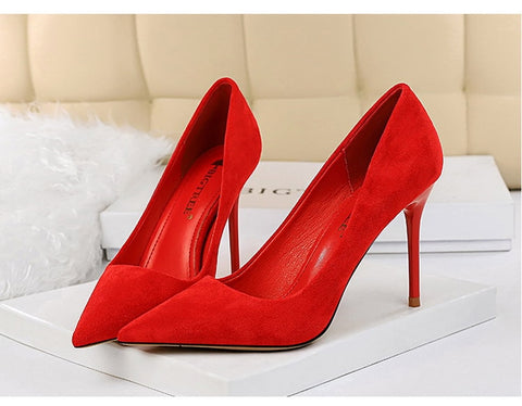 Pumps Suede High Heels Shoes Fashion Office Shoes Stiletto Party Shoes