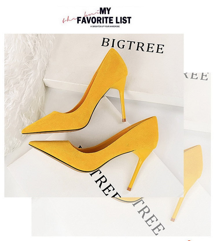 Pumps Suede High Heels Shoes Fashion Office Shoes Stiletto Party Shoes