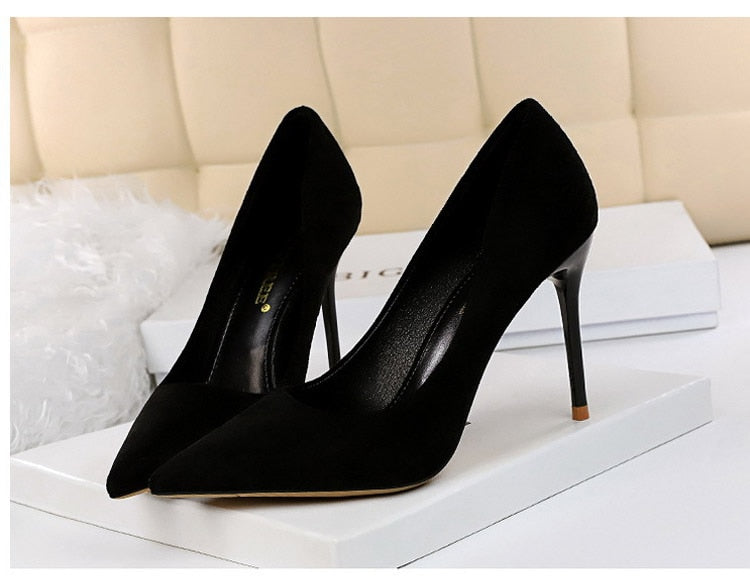 Pumps Suede High Heels Shoes Fashion Office Shoes Stiletto Party Shoes