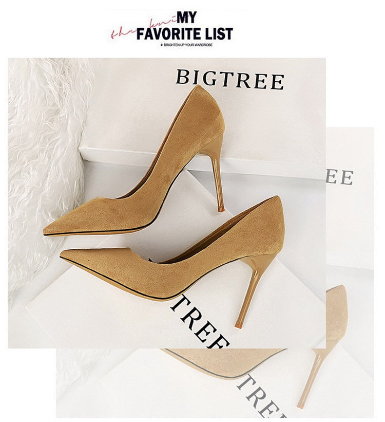 Pumps Suede High Heels Shoes Fashion Office Shoes Stiletto Party Shoes