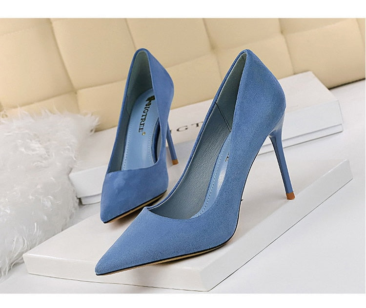 Pumps Suede High Heels Shoes Fashion Office Shoes Stiletto Party Shoes