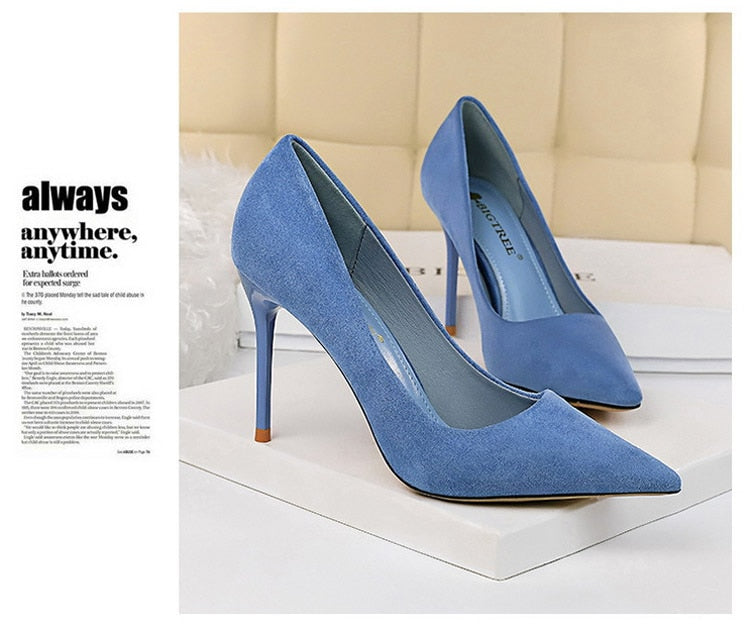 Pumps Suede High Heels Shoes Fashion Office Shoes Stiletto Party Shoes