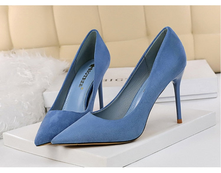 Pumps Suede High Heels Shoes Fashion Office Shoes Stiletto Party Shoes