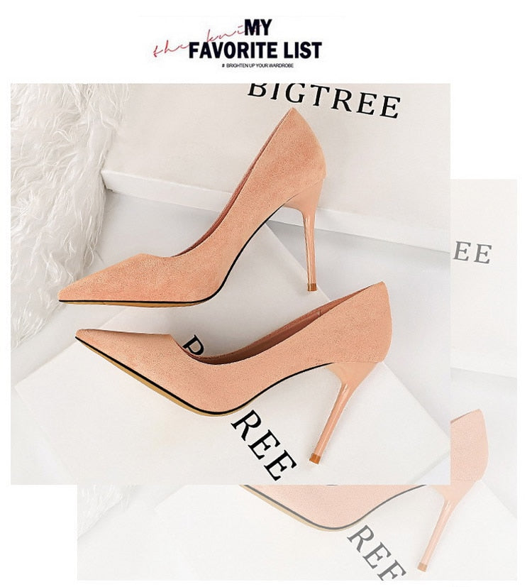 Pumps Suede High Heels Shoes Fashion Office Shoes Stiletto Party Shoes