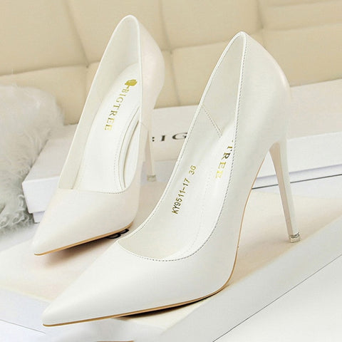 Shoes Women Pumps Fashion High Heels Shoes Black Pink White Shoes