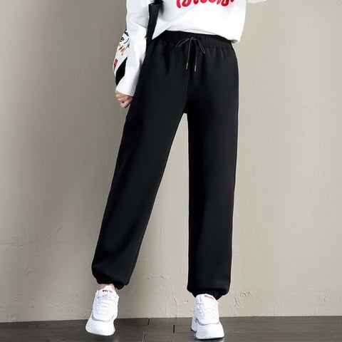 Sweatpants Workout Fleece Trousers Solid Thick