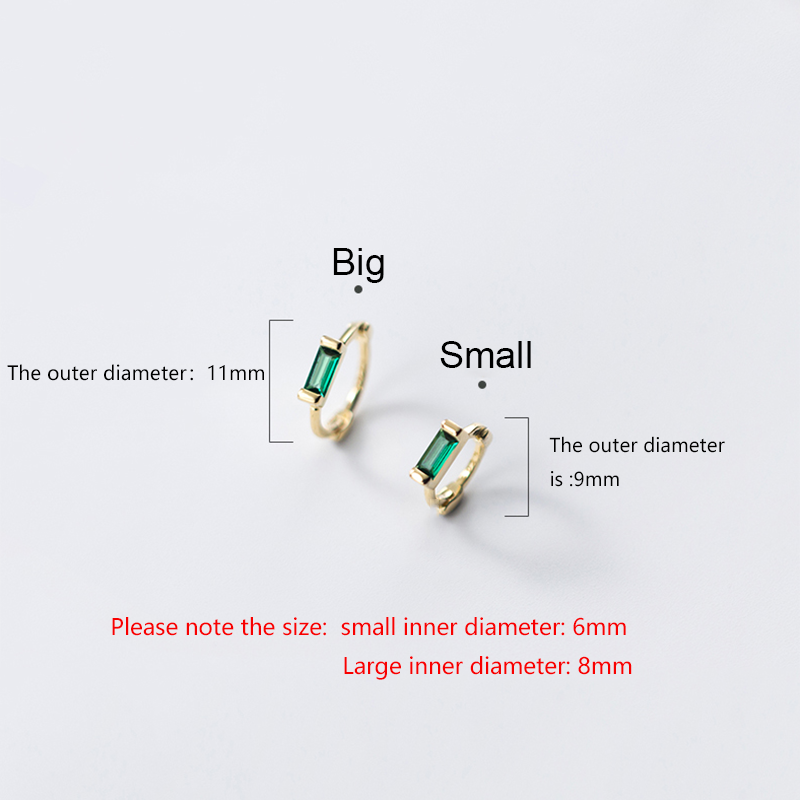 Geometric Square Zircon Ear Buckle for Women Genuine