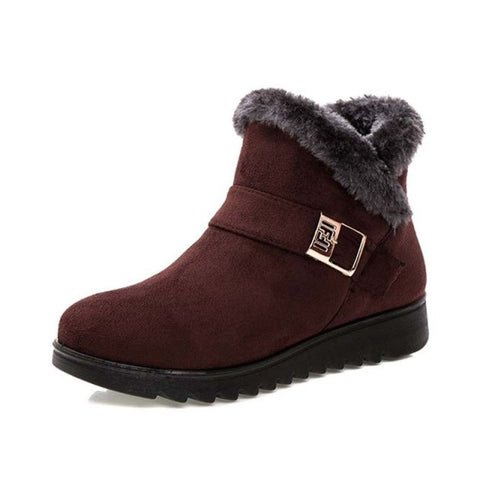 Lastrafashion Women Snow Warm Plush Insole Winter Ankle Boots