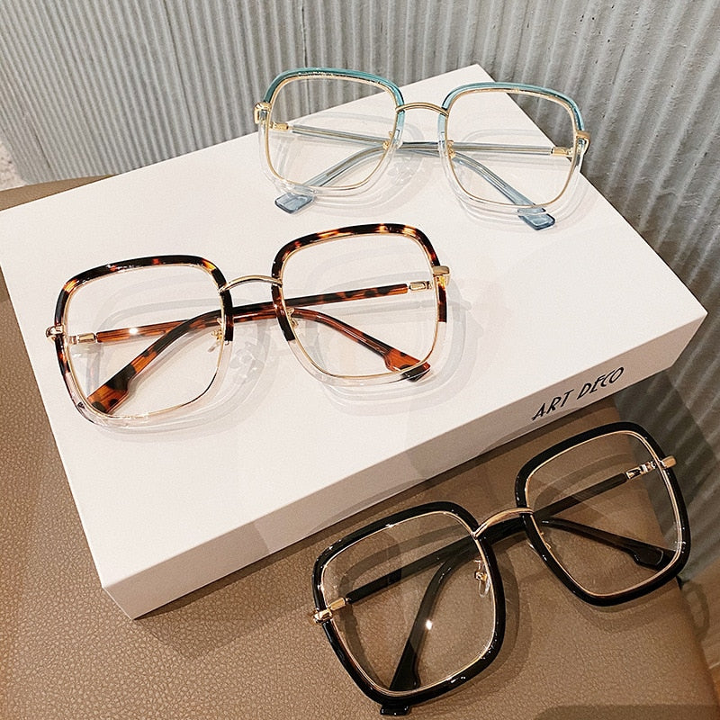 Oversized Clear Square Glasses Women Fashion Glasses Frames – lastrafashion