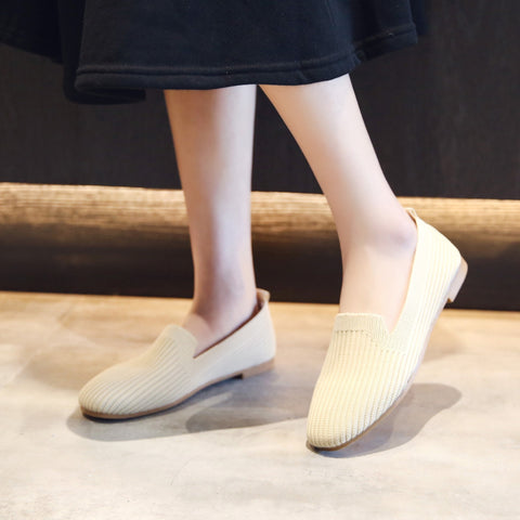 Pointed Toe flats Ladies flat Shoes Ballet Breathable Knit  Loafers