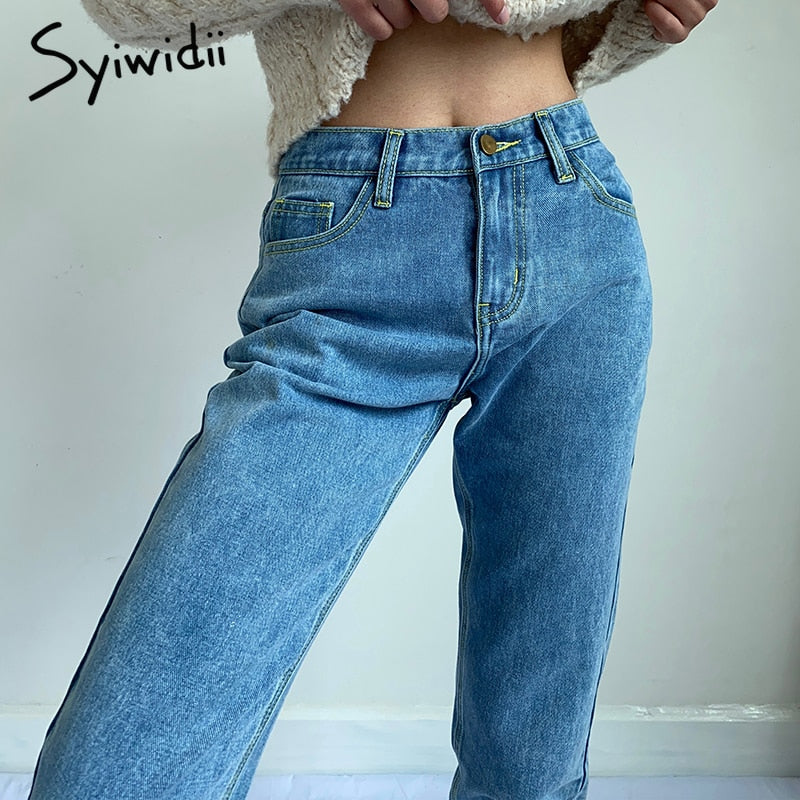 High Waisted Mom Jeans for Women Harem Pants Denim Vintage Streetwear